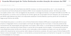 Guarda Municipal de Volta Redonda recebe doação de armas da PRF